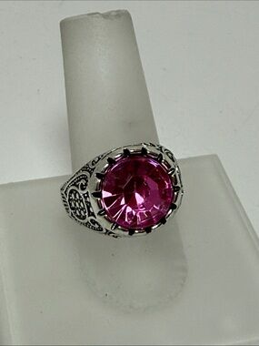 Pink Vintage-Style Crystal Cocktail Ring - MEN’s Jewelry